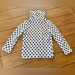 Crewcuts Tissue Turtleneck with Navy Blue Polka Dots, Size XXS (2/3T)